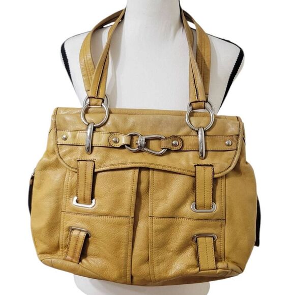 B Makowsky Tan Leather Shoulder Bag - Picture 1 of 15